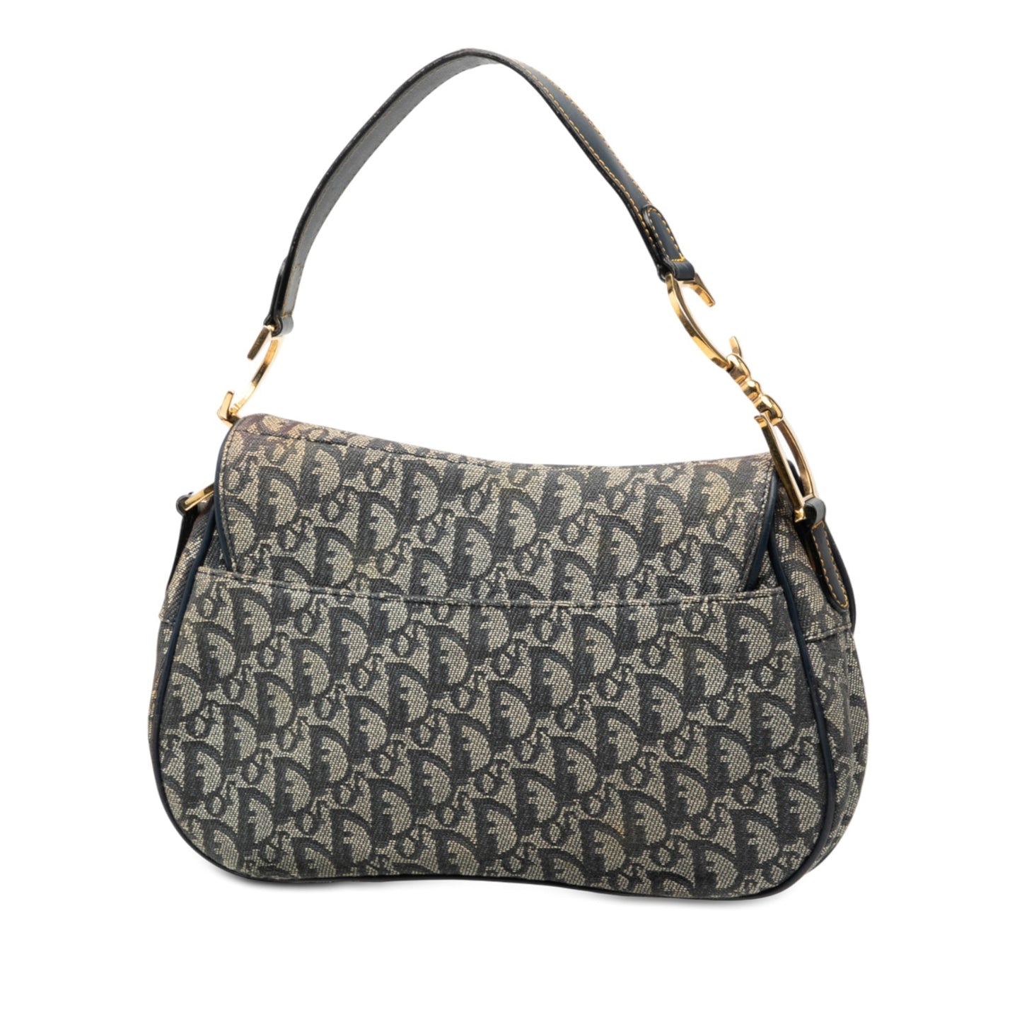 Blue Dior Diorissimo Canvas Double Saddle Bag