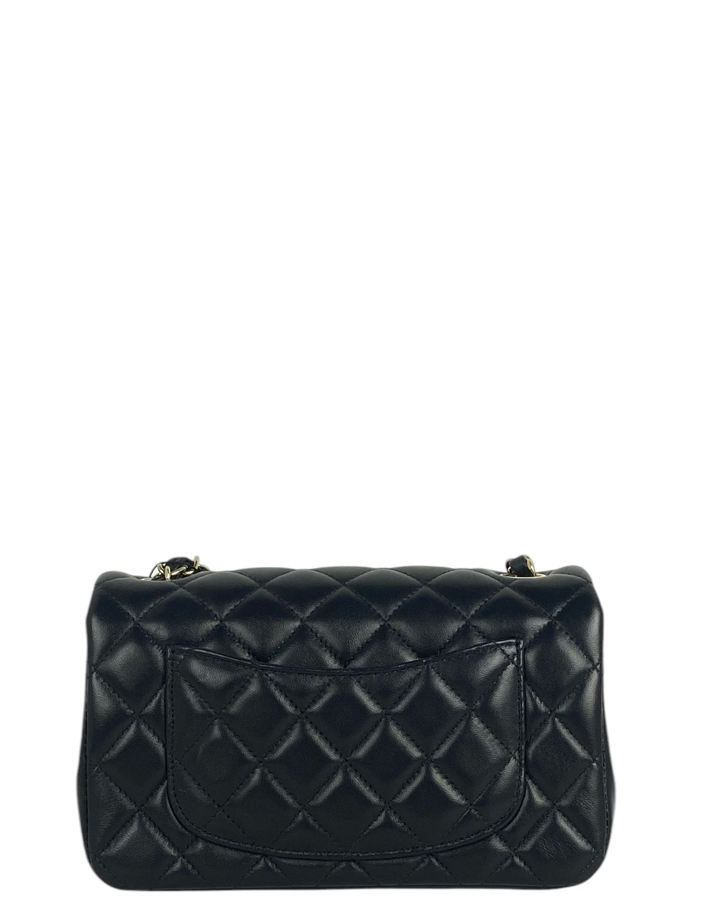Chanel Black Lambskin Rectangular Mini Flap Bag