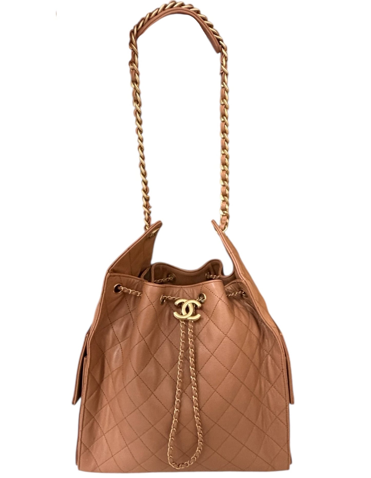 Chanel Brown Leather Medium 25 Hobo Shoulder Bag