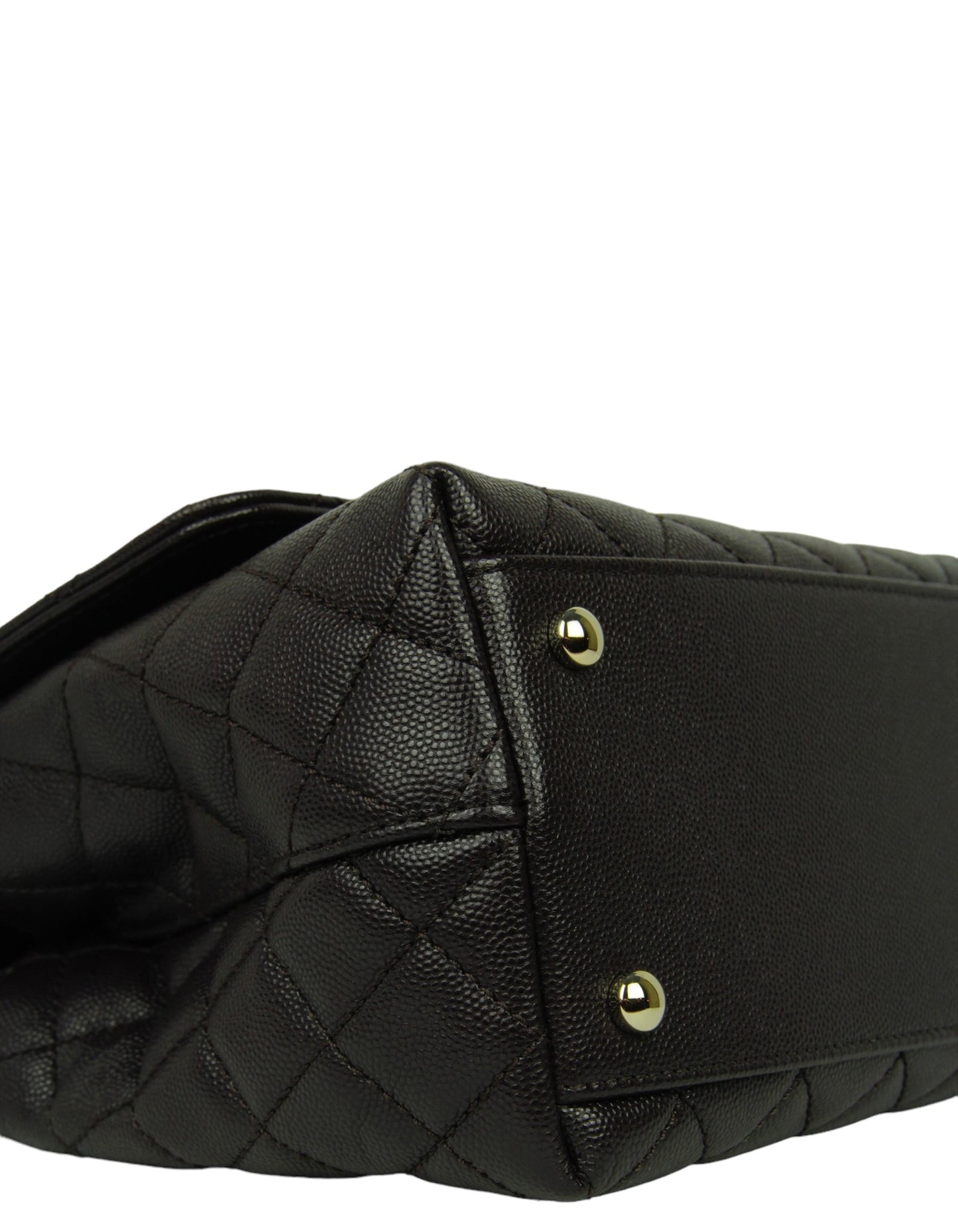 Chanel 2024 Brown Caviar Small Coco Handle Flap Bag