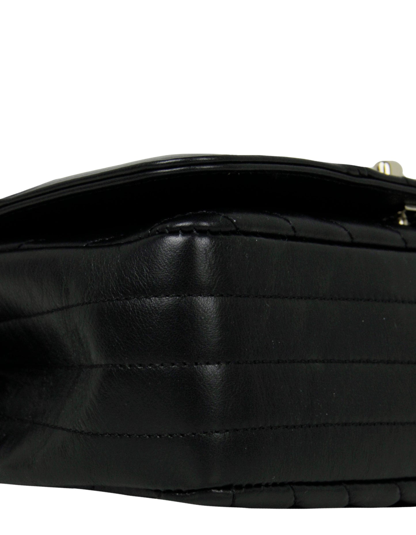 Chanel Black Lambskin Chevron Mini Statement Flap Bag