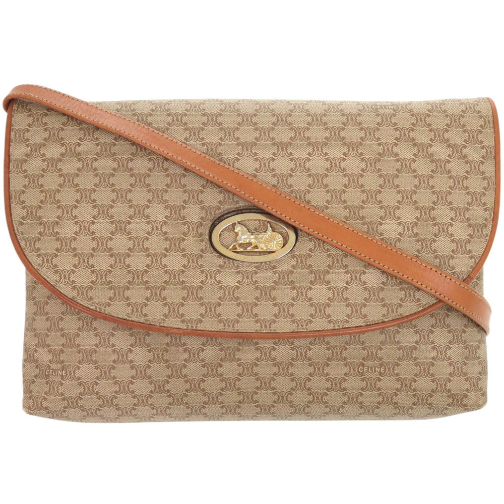 CELINE Shoulder Bag PVC, Leather beige Macadam Women