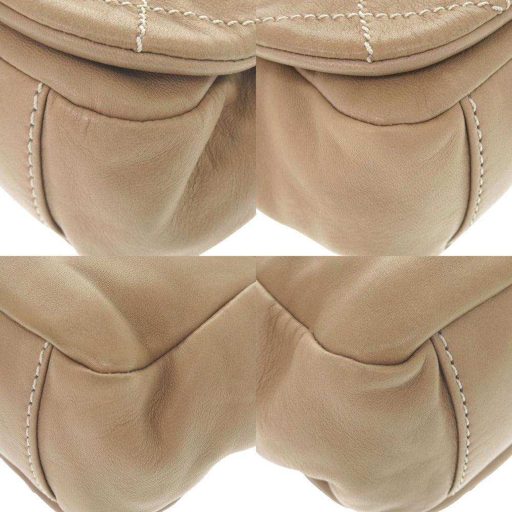 CHANEL Shoulder Bag lambskin beige Wild stitch COCO Mark Chain Shoulder Bag Women