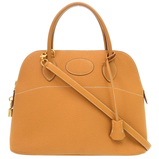 HERMES Handbag Fjord Camel Bored 31 Women