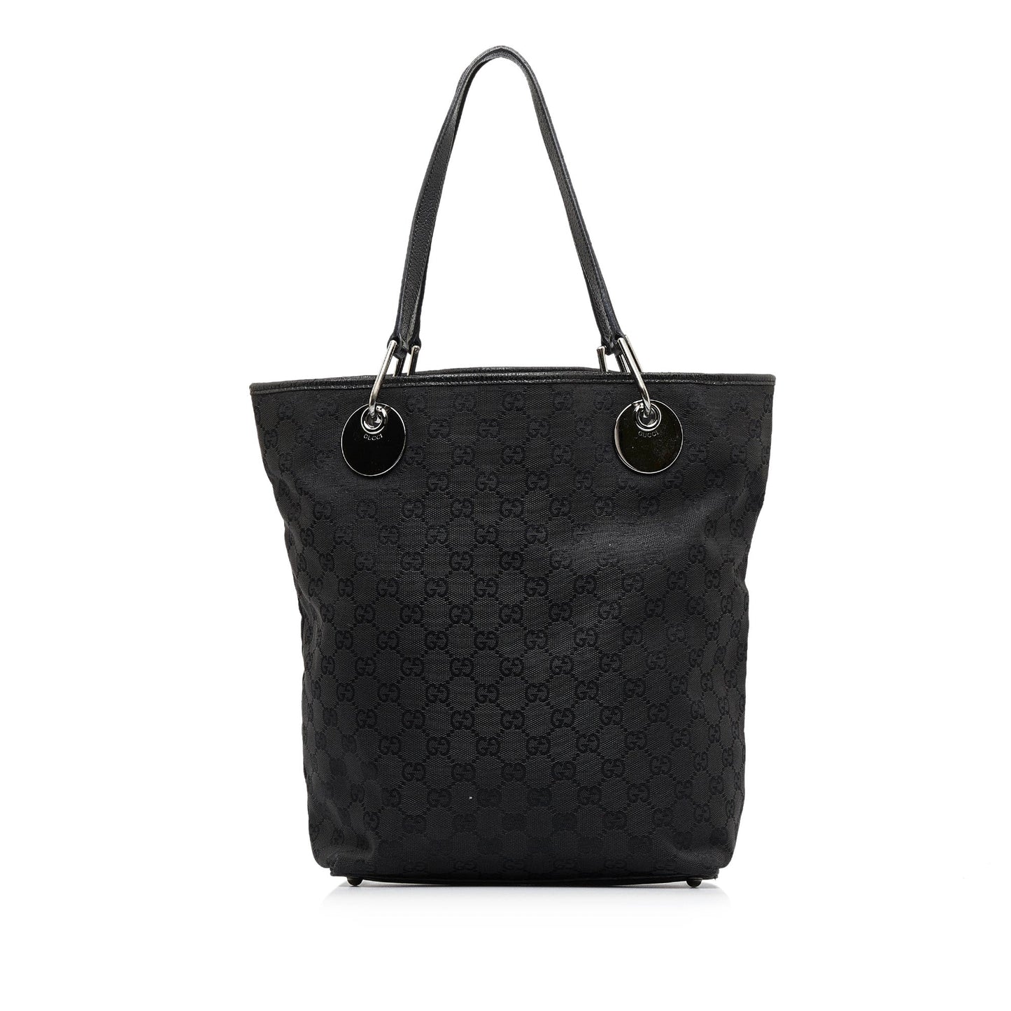 Gucci Black Leather Canvas Tote Style 20