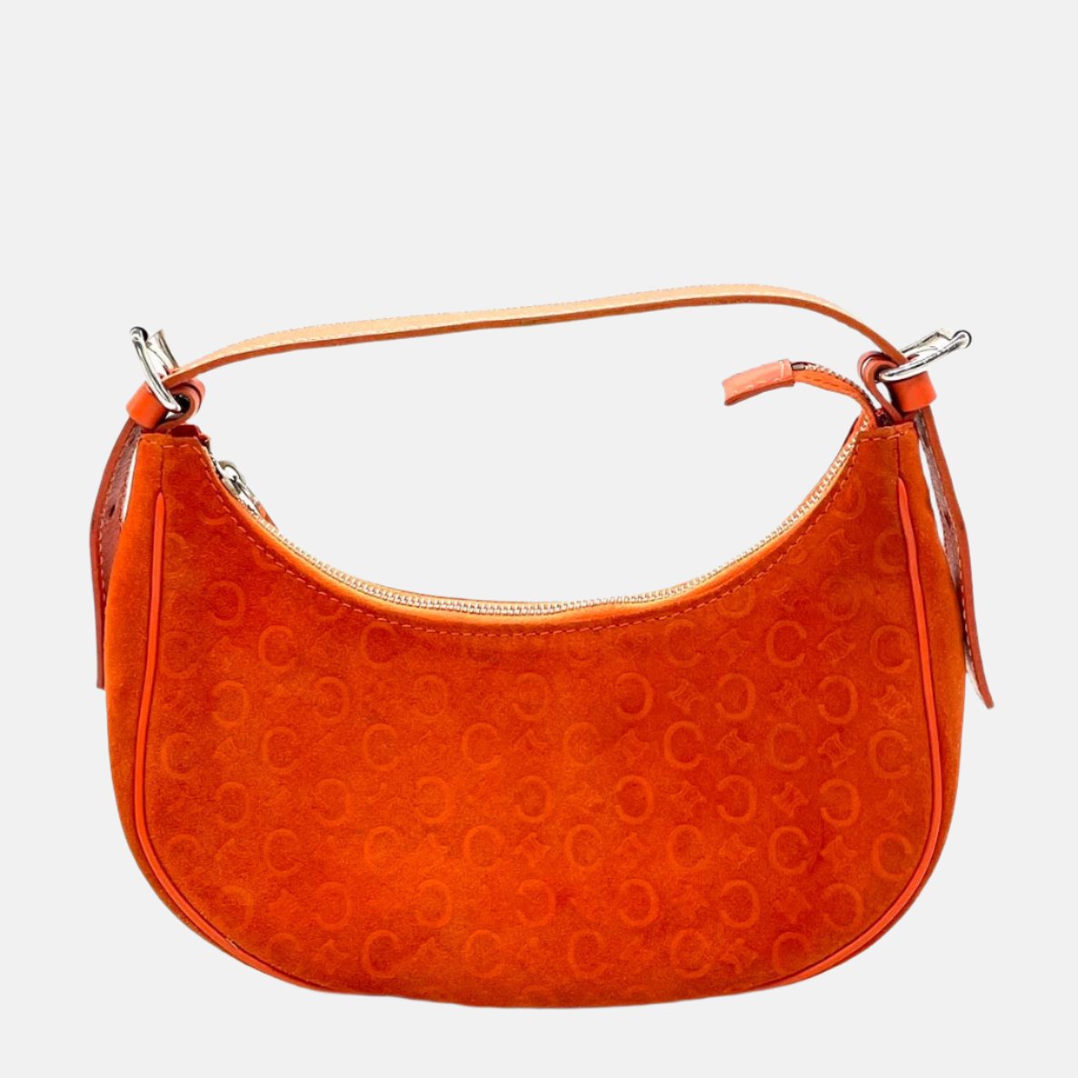 Celine Ava Hobo Orange Suede Leather Shoulder Bag