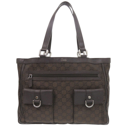 GUCCI Tote Bag 268639 Nylon Brown Abbey Women