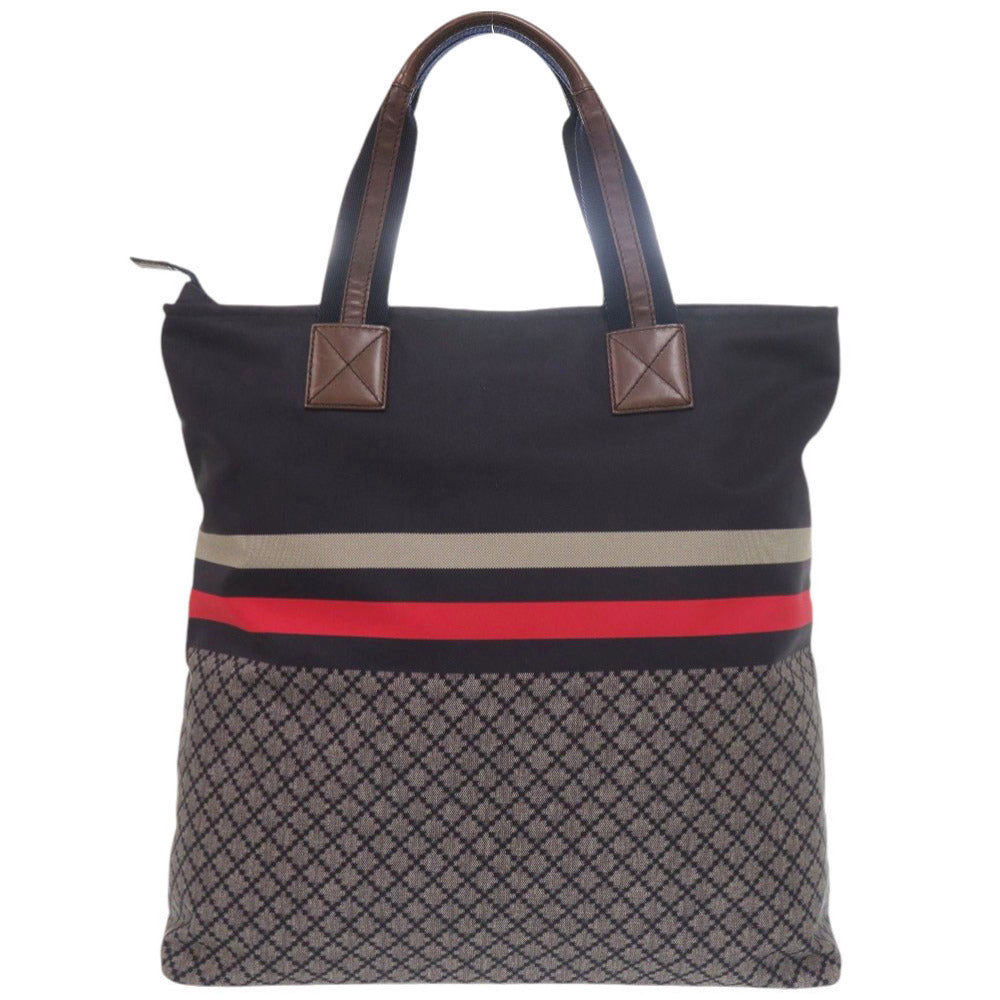 GUCCI Tote Bag 268112 Nylon, Leather Navy Diamante Women