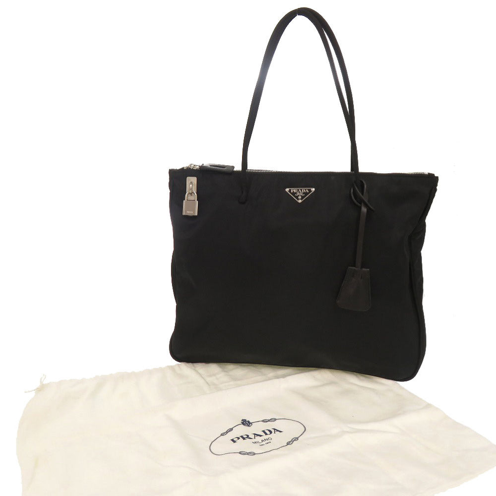 PRADA Tote Bag Nylon black Triangle logo Women