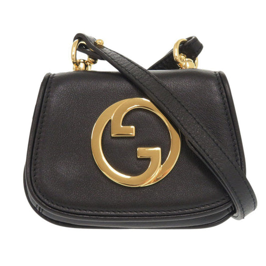 GUCCI Shoulder Bag 698635 leather black Shoulder pouch Blondy Women