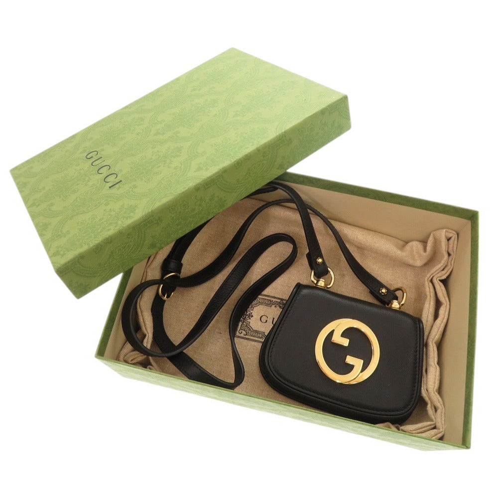GUCCI Shoulder Bag 698635 leather black Shoulder pouch Blondy Women