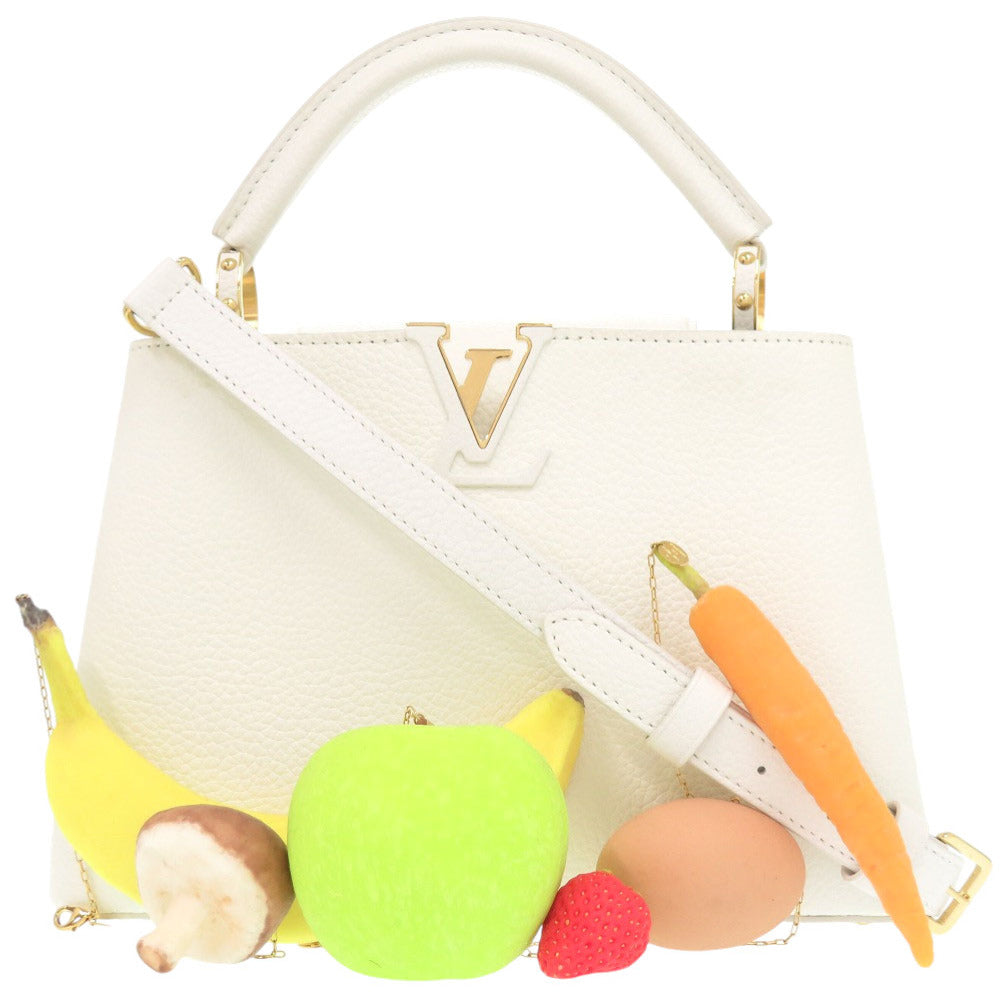 LOUIS VUITTON Handbag leather white Limited to pieces worldwide Capucines BB Urs Fischer