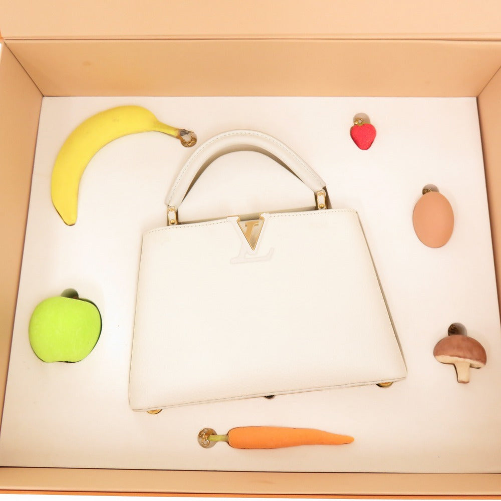 LOUIS VUITTON Handbag leather white Limited to pieces worldwide Capucines BB Urs Fischer
