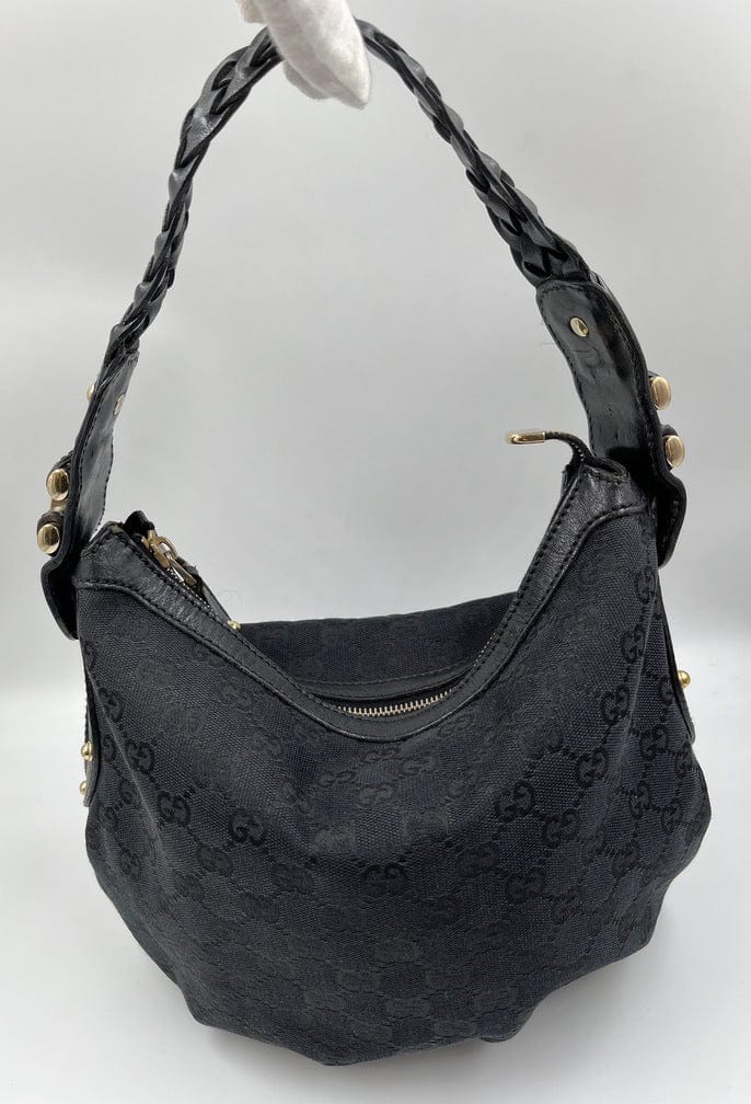 Gucci Leather Canvas Shoulder Bag Style 9
