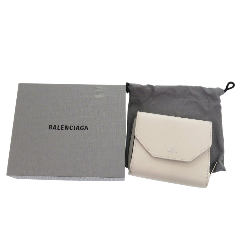 BALENCIAGA Tri-fold wallet 753762 9960 0 52754S leather off white Envelope Compact Wallet