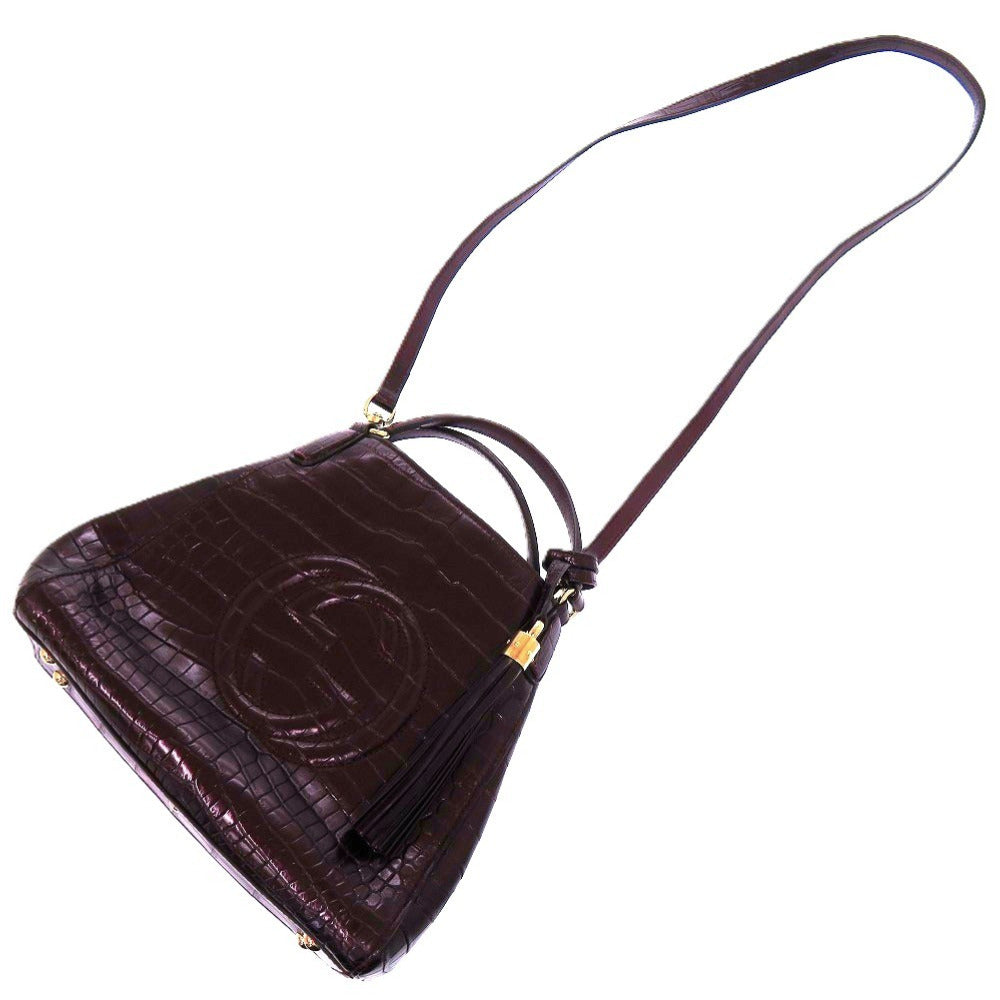 GUCCI Tote Bag 336751 525040 leather purple Soho 2way