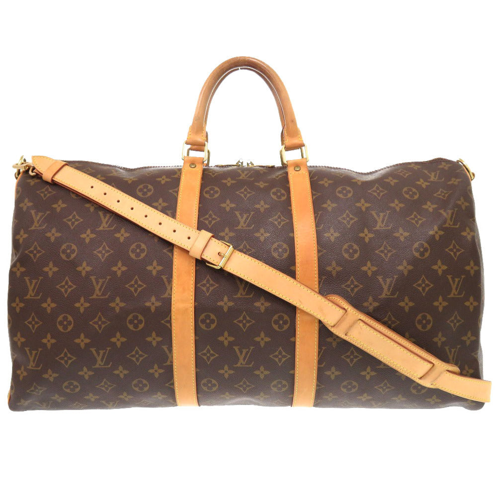 LOUIS VUITTON Boston Duffel bag Monogram canvas Brown Monogram Keepall bandouliere55