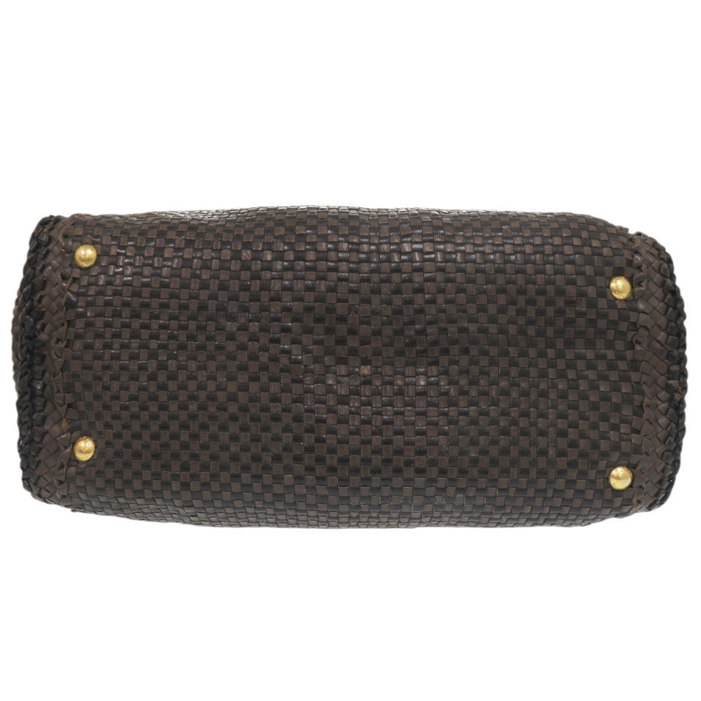 PRADA Shoulder Bag BR4801 leather Brown Madras