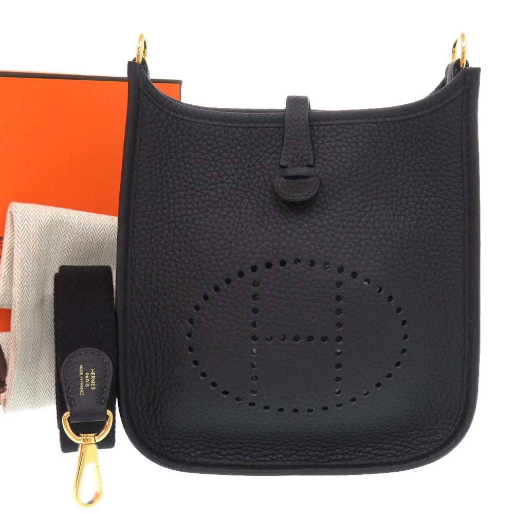 HERMES Shoulder Bag Taurillon Clemence black Evelyn TPM Amazone Short Strap