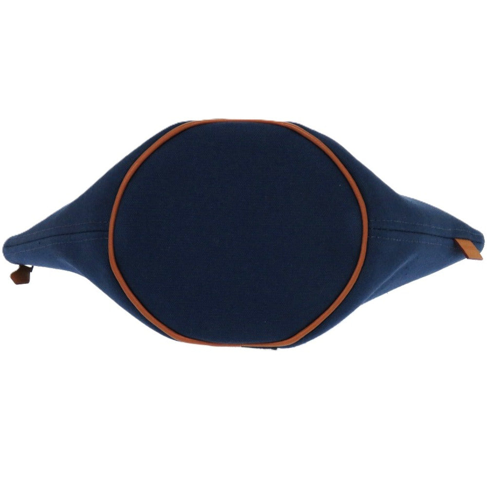 HERMES Pouch Canvas, Cotton Indigo blue Palmir Trapezoid Pouch