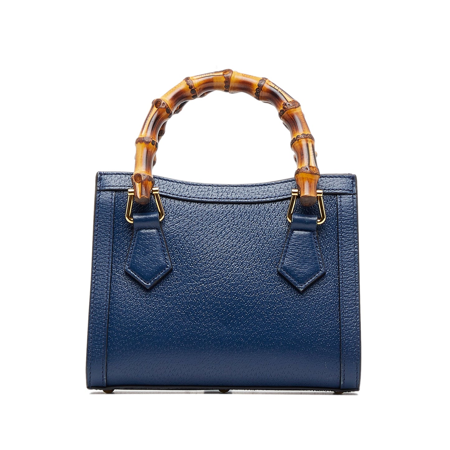 Gucci Bamboo Blue Leather Shoulder Bag