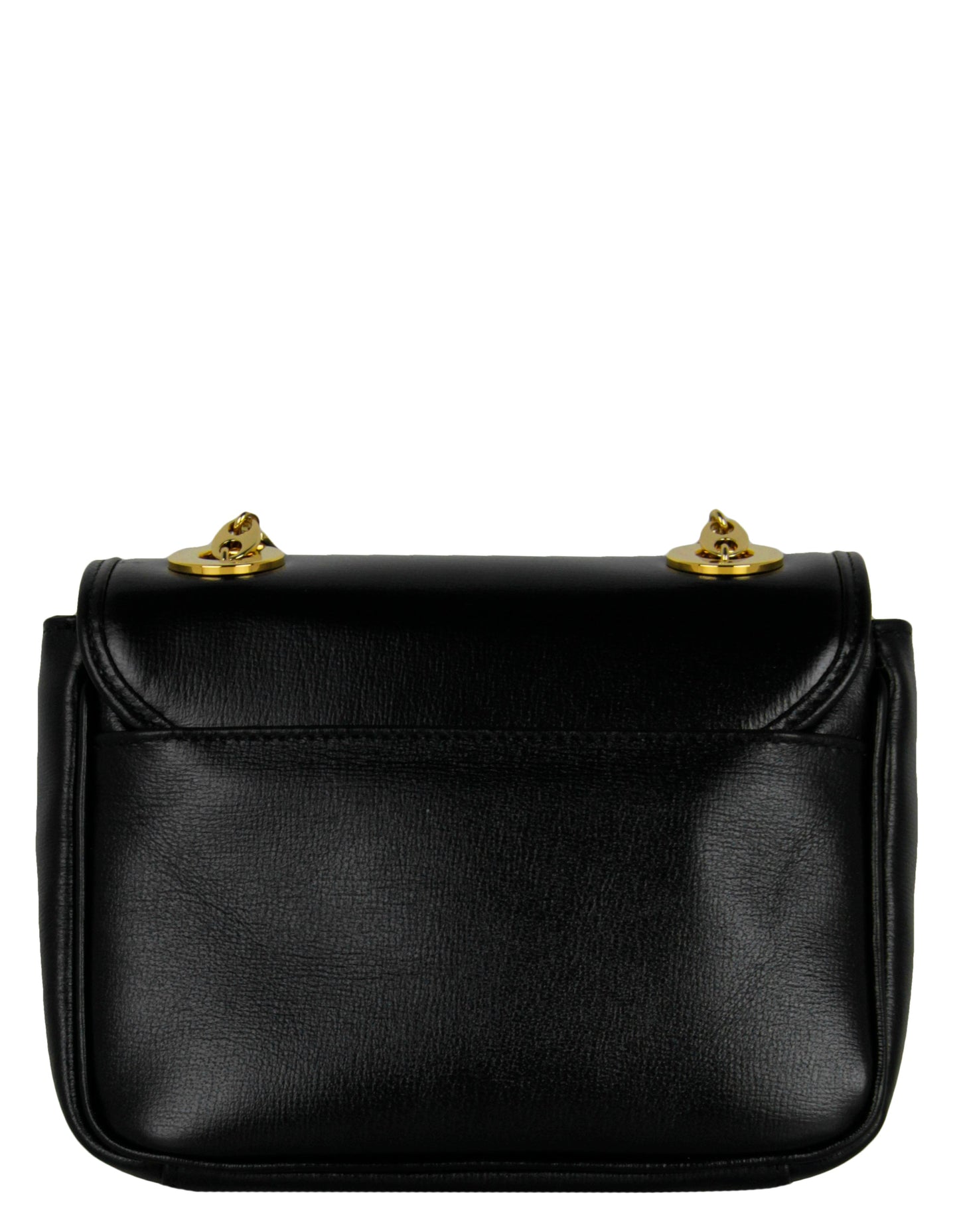 Gucci Black Leather GG Mini Marina Chain Shoulder Bag