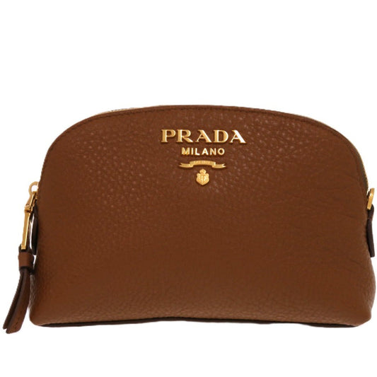 PRADA Pouch leather Brown