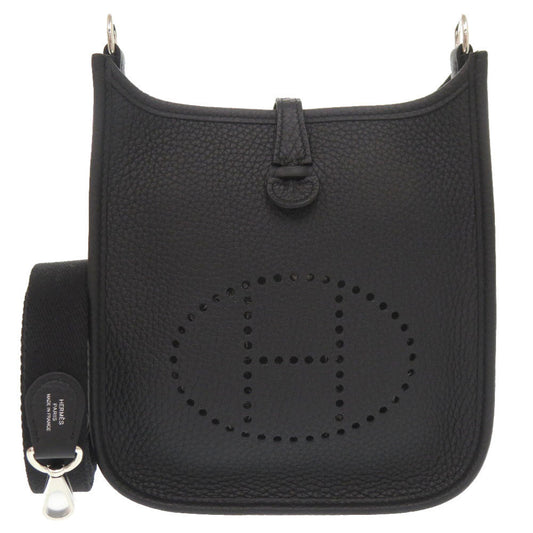 HERMES Shoulder Bag Taurillon Clemence black Evelyn TPM Amazone