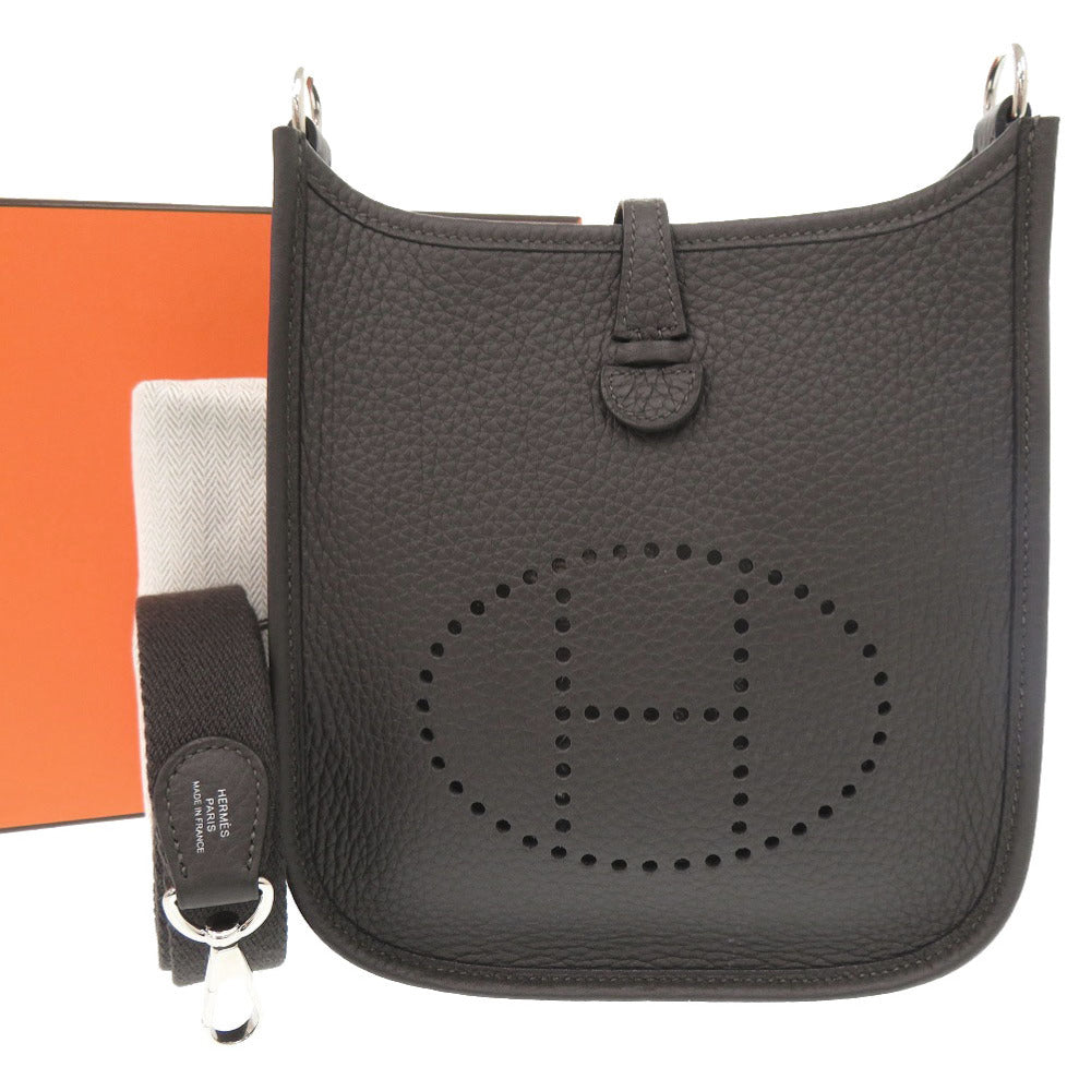 HERMES Shoulder Bag Taurillon Clemence Dark bronze Evelyn TPM Amazone
