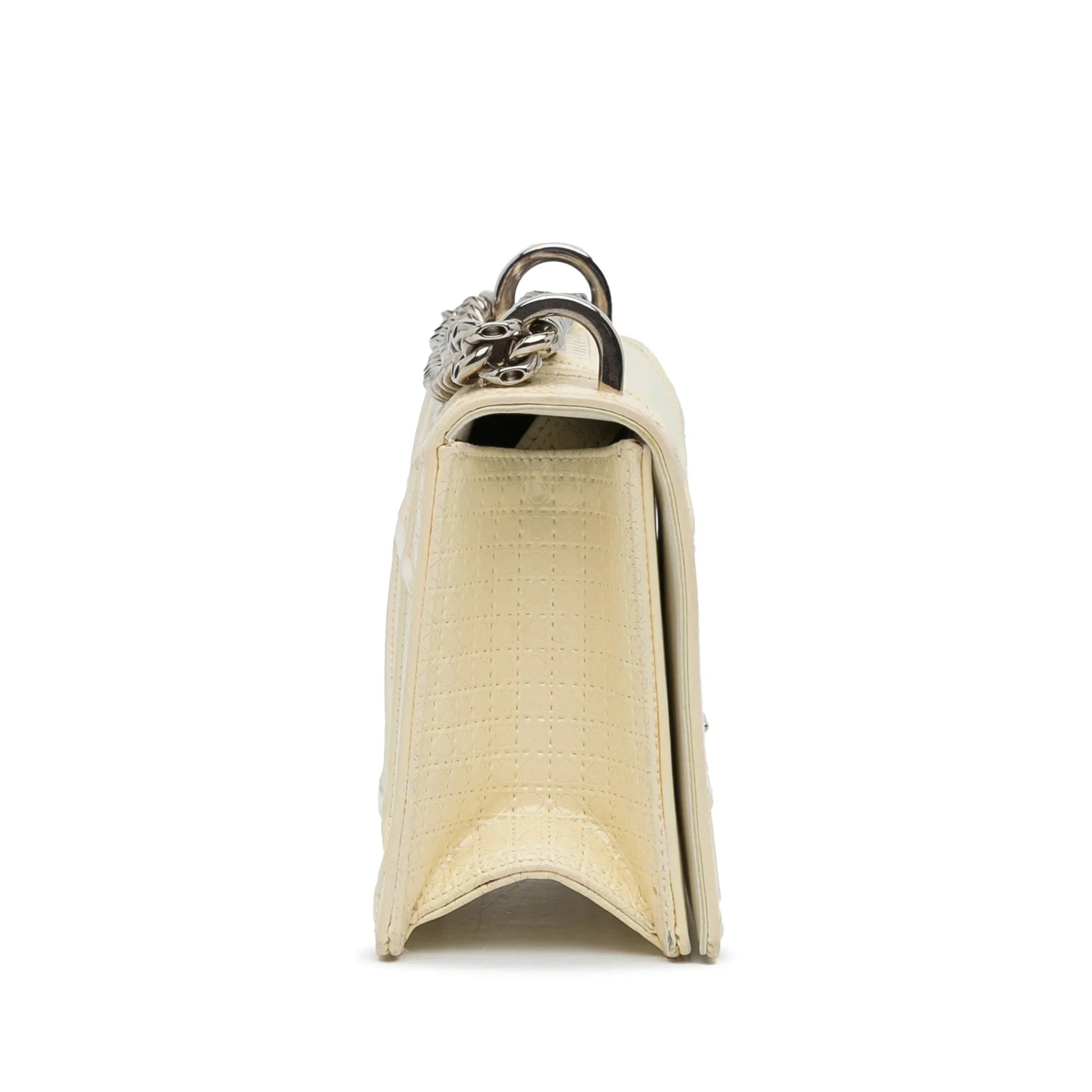 White Dior Medium Patent Diorama Crossbody Bag