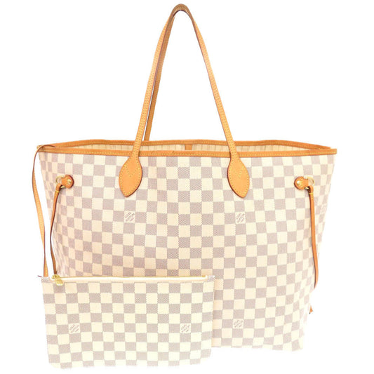LOUIS VUITTON Tote Bag Damier Azur Canvas white Damier Azur Neverfull GM with pouch