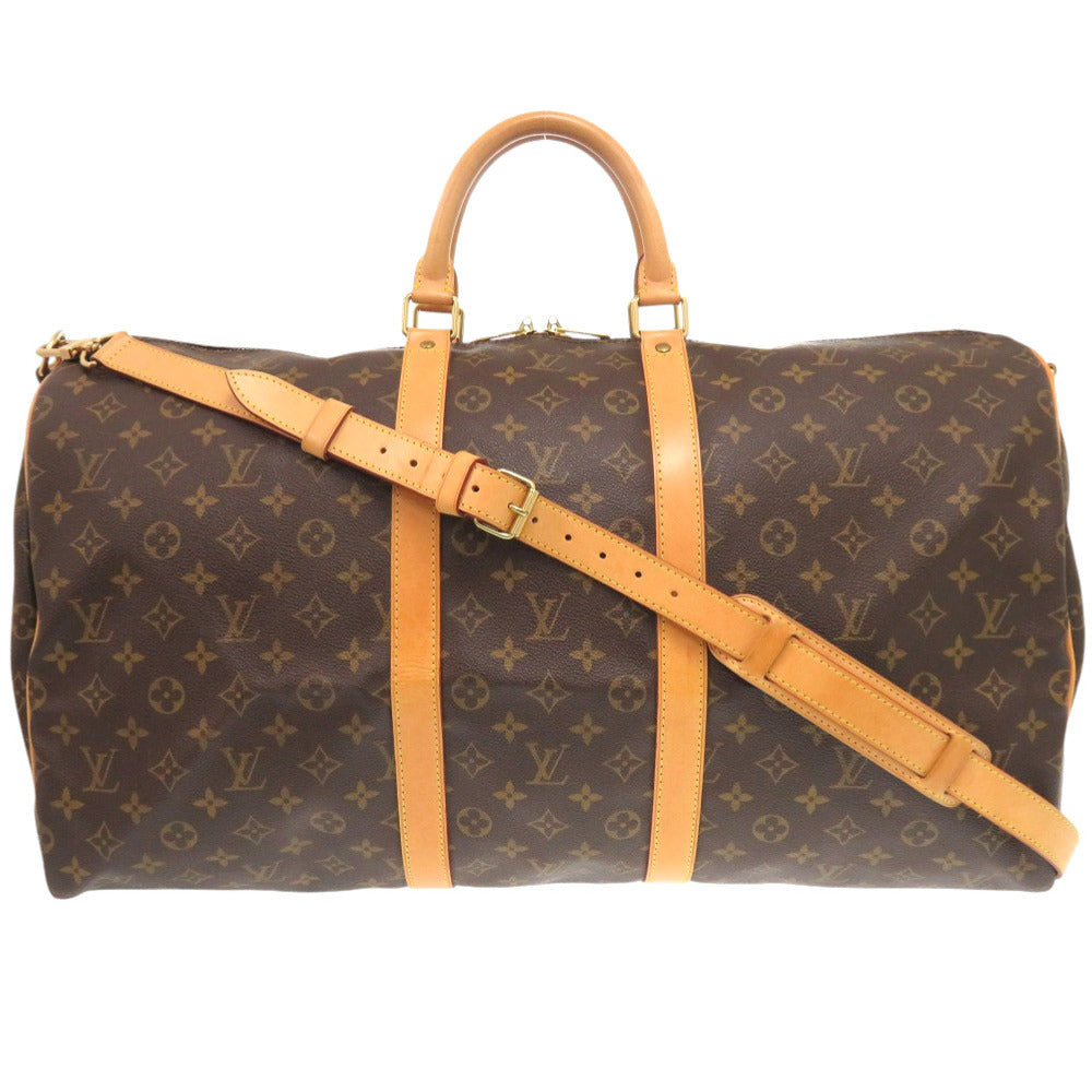 LOUIS VUITTON Boston Duffel bag Monogram canvas Brown Monogram Keepall bandouliere55 mens