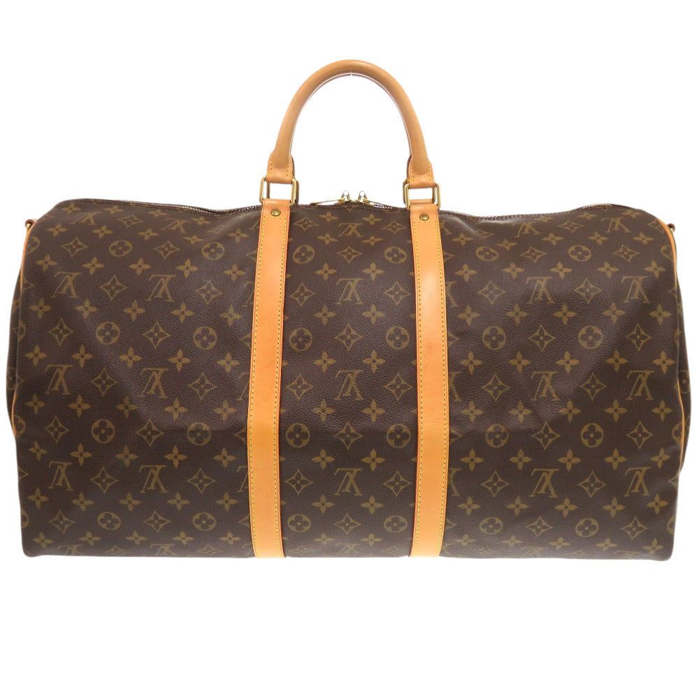LOUIS VUITTON Boston Duffel bag Monogram canvas Brown Monogram Keepall bandouliere55 mens