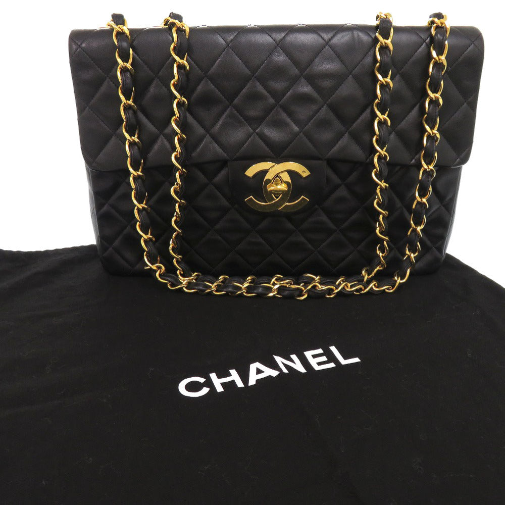 CHANEL Shoulder Bag lambskin black Deca Matelasse 34 COCO Mark Women