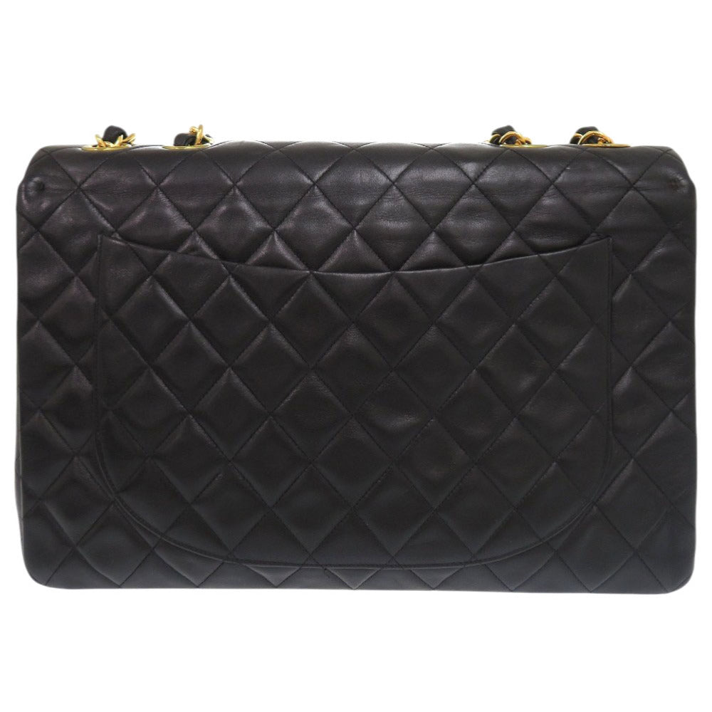 CHANEL Shoulder Bag lambskin black Deca Matelasse 34 COCO Mark Women