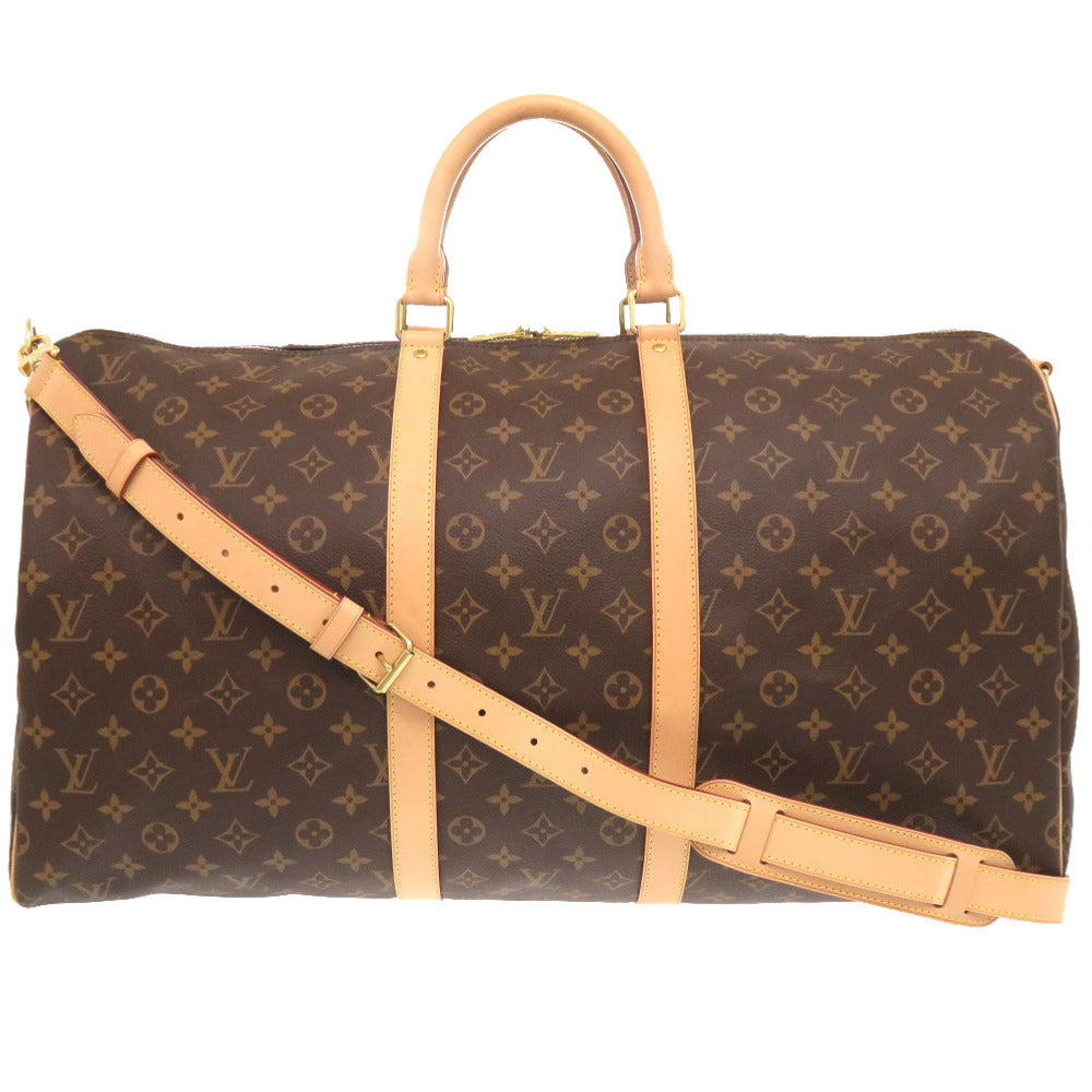 LOUIS VUITTON Boston Duffel bag Monogram canvas Brown Monogram New Keepall bandouliere55 mens