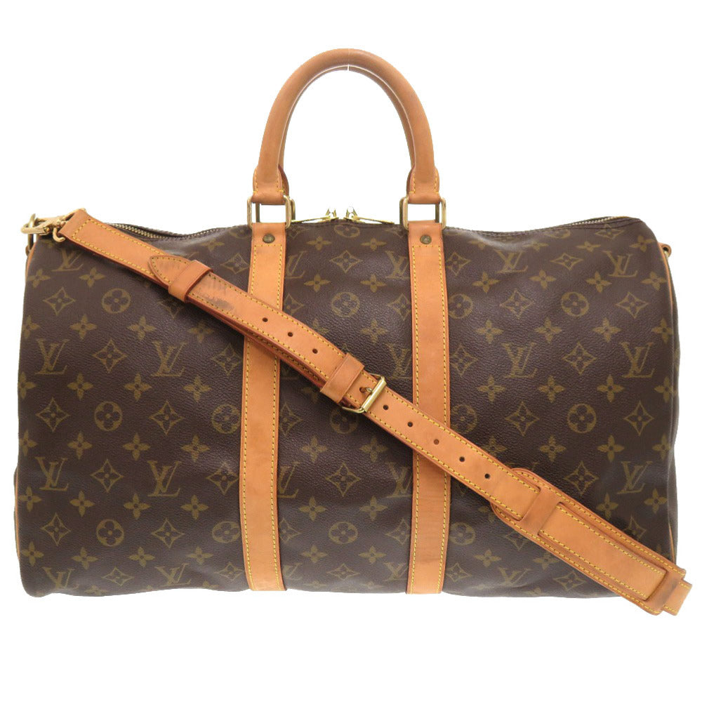 LOUIS VUITTON Boston Duffel bag Monogram canvas Brown Monogram Keepall bandouliere45 mens