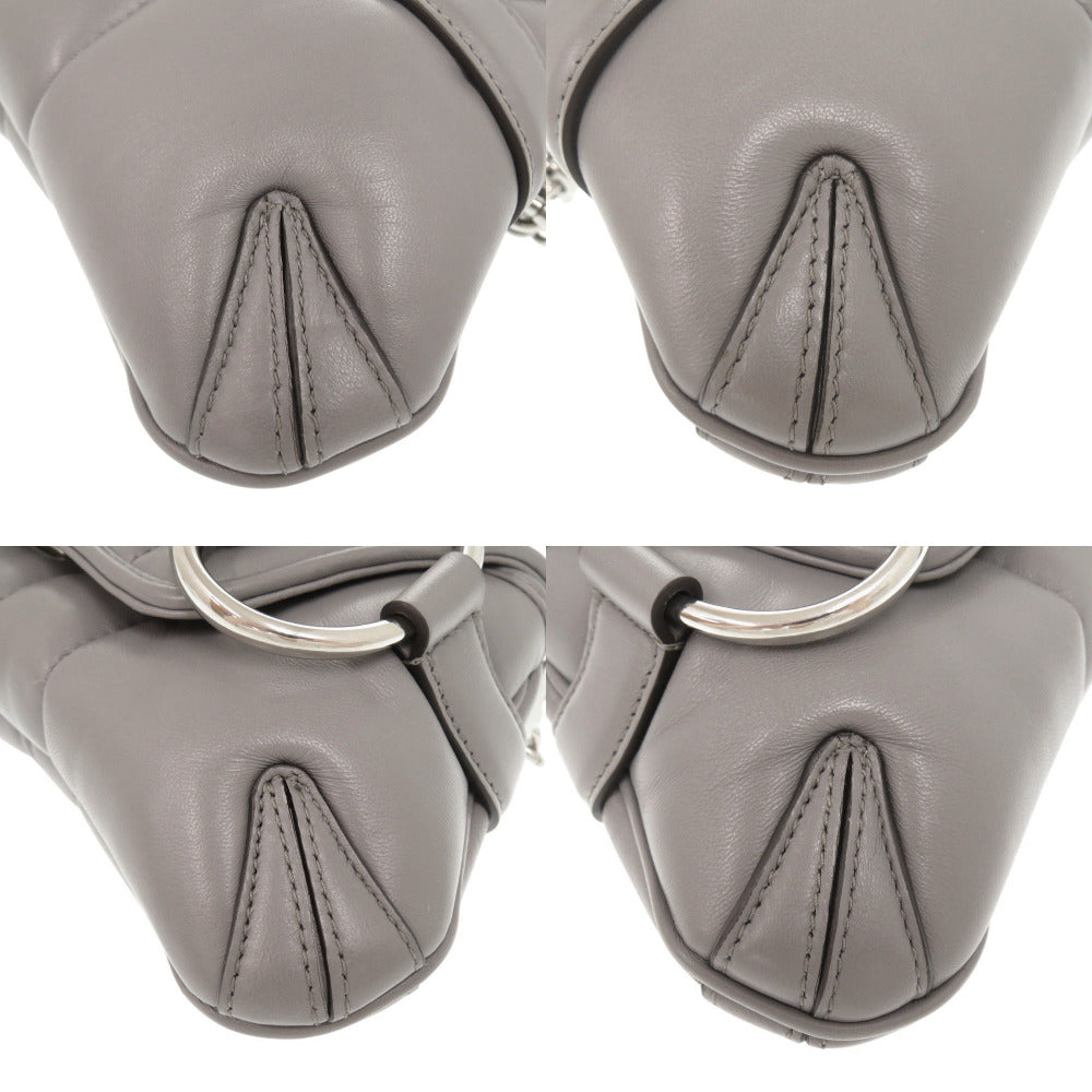 GUCCI Shoulder Bag 764339 leather gray Horsebit