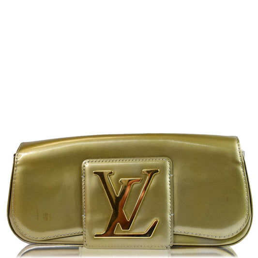 LOUIS VUITTON Sobe Pochette Vernis Leather Clutch Bag Khaki Green Last Call