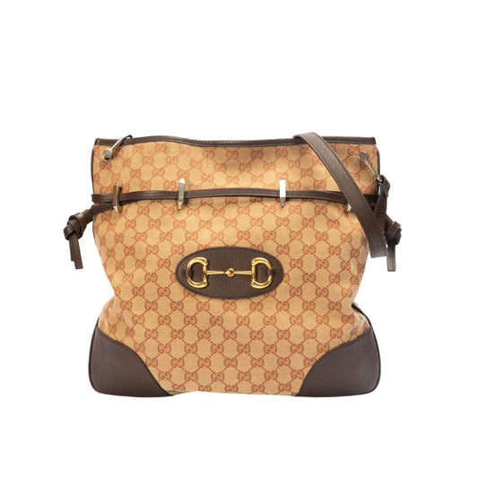 Gucci Monogram Leather Canvas Shoulder Bag
