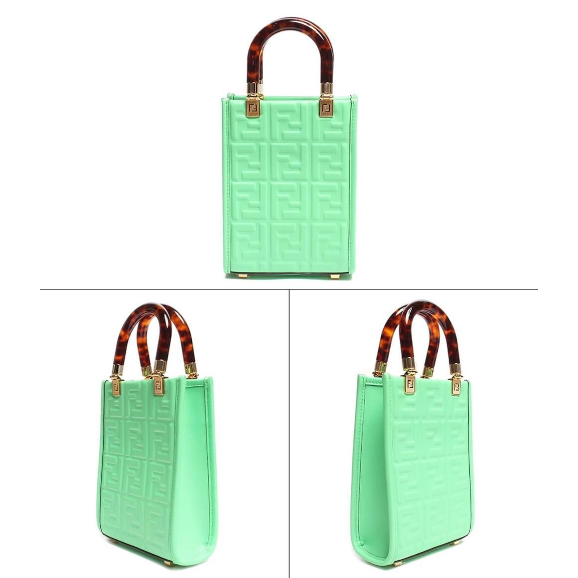 Fendi Zucca FF Top Handle Bag Small 2023 - Green Handle Bags IT5Z347KC7GQ