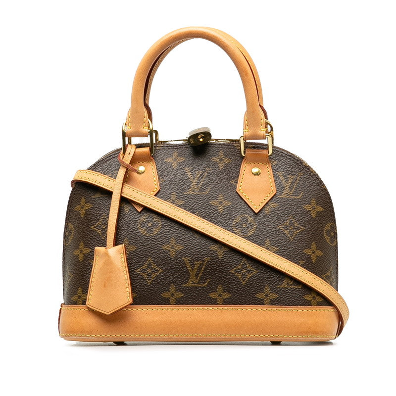 Louis Vuitton Monogram BB Handbag 2WAY M53152 Brown PVC Leather Lady Louis Vuitton