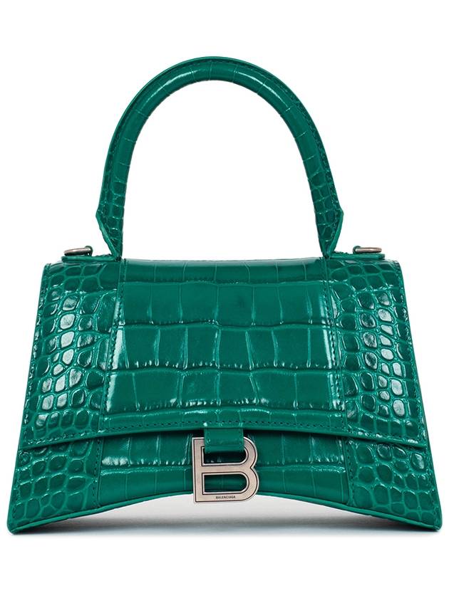 Luxury Balenciaga Trending 2026 Hourglass Crocodile Small Tote Bag Green