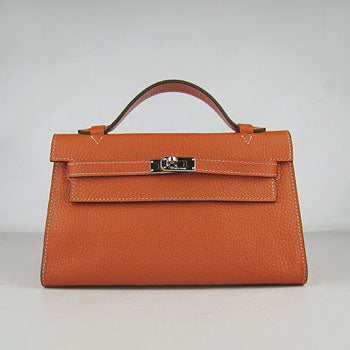 Luxury Hermes Kelly 22cm handbag orange
