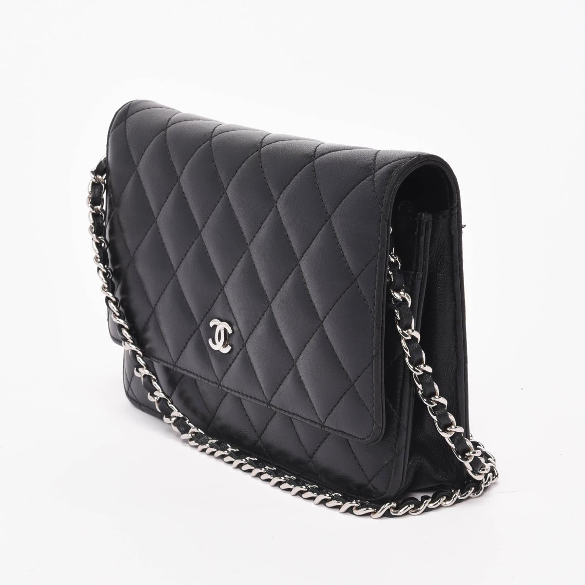 Chanel Black Quilted Lambskin Classic Wallet on Chain Crossbody