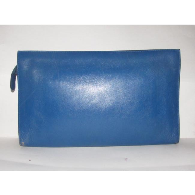 Fendi Cobalt Blue With Embossed Janus Head Textured Leather Two-Way