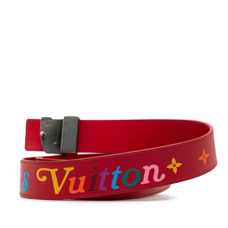 Louis Vuitton Monogram New Wave Sanctuary Belt 32/80 M0096 Red Multicolor Leather Louis Vuitton