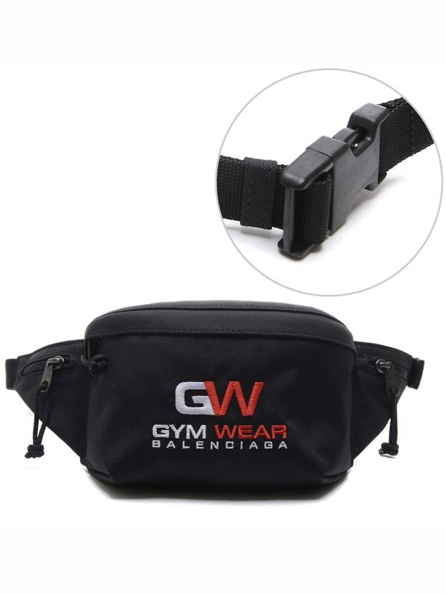 Luxury Balenciaga Trending 2026 Gym Wear Nylon Belt Bag Black