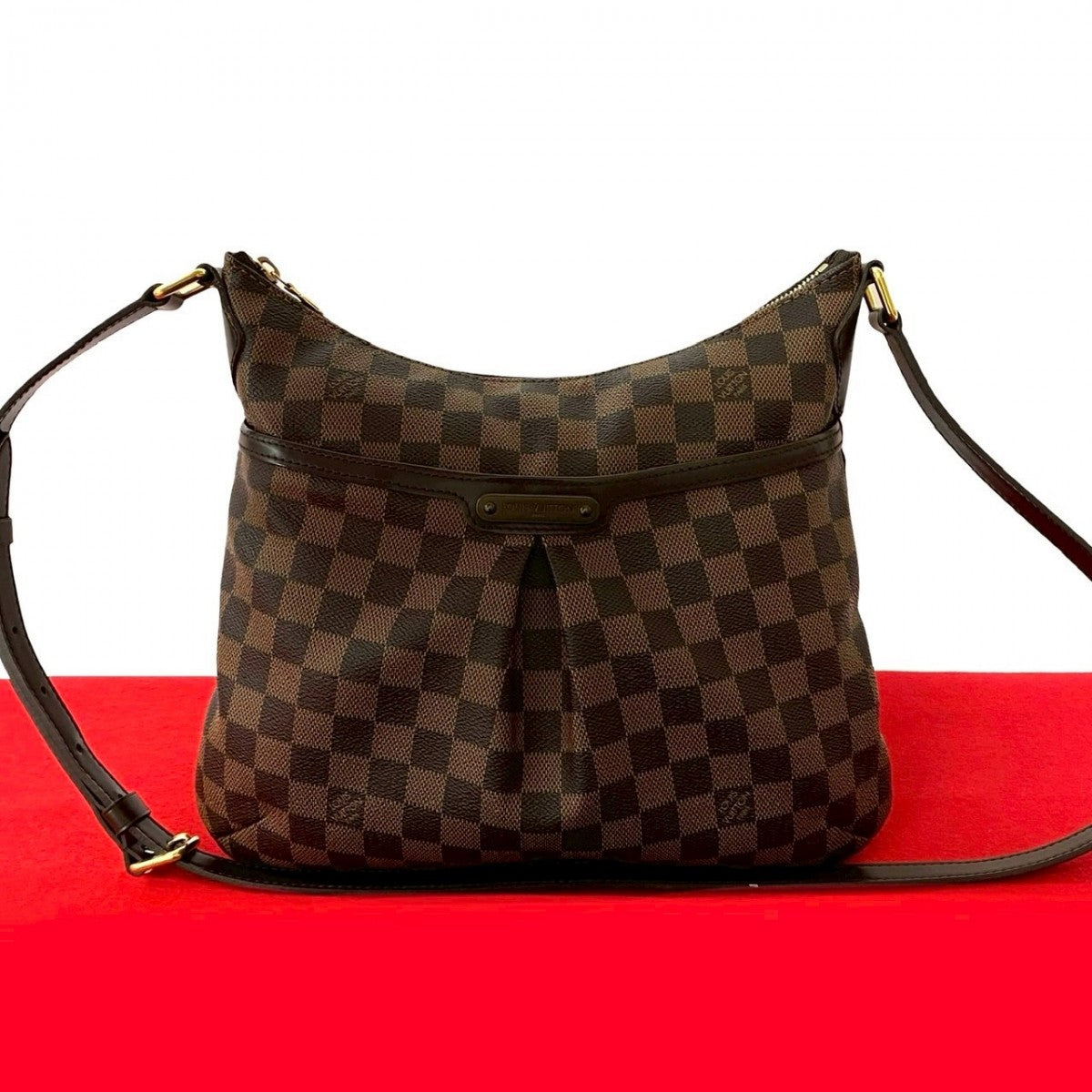 LOUIS VUITTON Shoulder Bag leather Brown Damier Bloomsbury PM