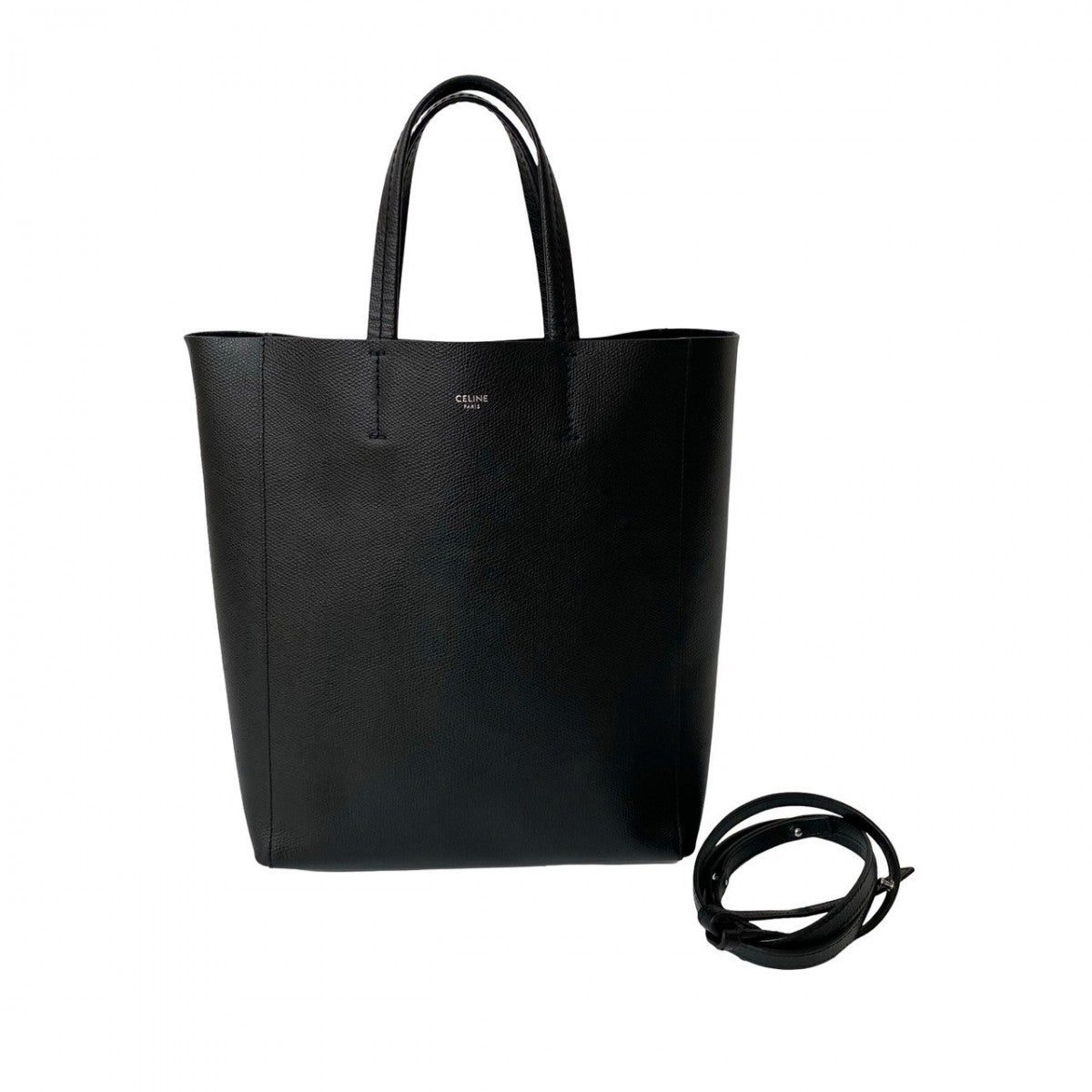 CELINE Shoulder Bag leather black Bar Tikal Kaba Small